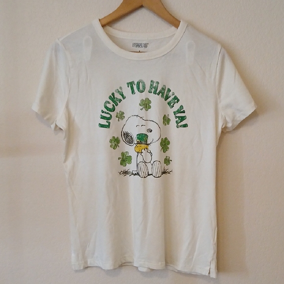 Peanuts Lucky Shamrock Snoopy Shirt - Picture 1 of 5